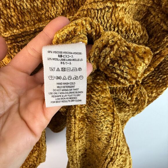 NWOT Free People 'Velvet Dreams' Gold Pullover Knit Wide-Arm Sweater - Picture 8 of 8